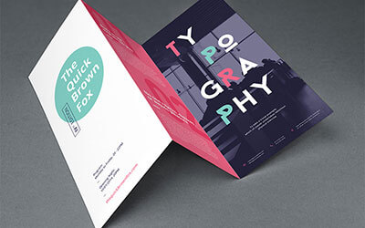 Дизайн брошюры с ламинированной старницей и графическими буквами