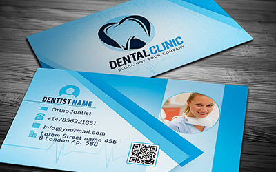 Вариант готовой визитки стоматолога с креативным дизайном