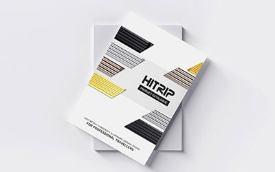 Стильная обложка каталога с изображением продукции на белом фоне