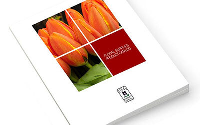 Обложка каталога с изображением ярких оранжевых цюльпанов