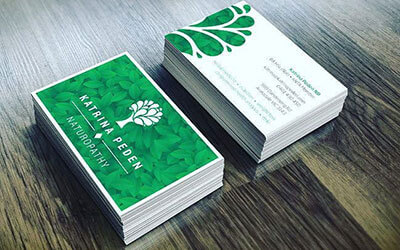 Красивые визитки с лиственным принтом