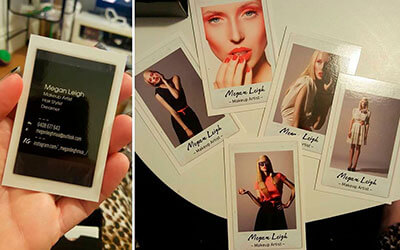 Стильные глянцевые визитки с моделями make-up