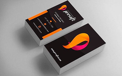 Дизайн визиток с яркими элементами на черном фоне
