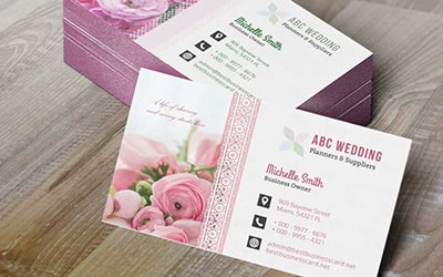 Яркие и красочные визитные карточки салона свадеб