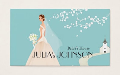 Визитные карточки салона свадеб с креативным дизайном